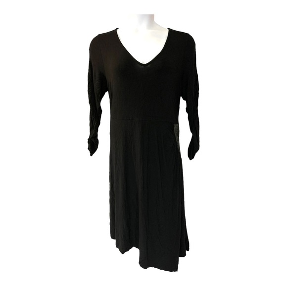 ⭐️Michel Studio T-Shirt Knit Asymmetric Office Party Date Night Out Black Dress - Picture 3 of 16